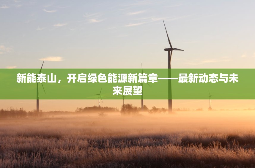 新能泰山，綠色能源新篇章的開啟與未來展望