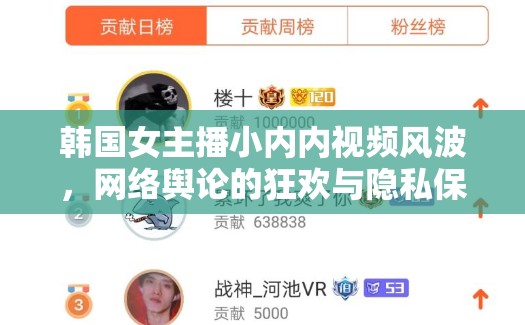 韓國女主播小內(nèi)內(nèi)視頻風(fēng)波，網(wǎng)絡(luò)輿論的狂歡與隱私保護(hù)的反思