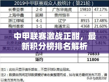 中甲聯(lián)賽積分榜深度解析，激戰(zhàn)正酣的排名爭奪戰(zhàn)