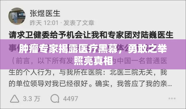 揭露醫(yī)療黑幕，腫瘤專家的勇氣與真相之光