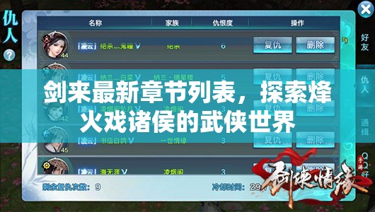 劍來最新章節(jié)列表，探索烽火戲諸侯的武俠世界