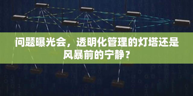 透明化管理，引領(lǐng)變革的燈塔還是風(fēng)暴前的寧?kù)o？