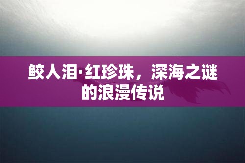 深海奇緣，鮫人淚與紅珍珠的傳說