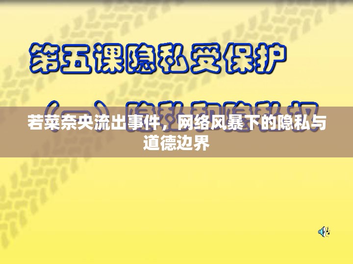 若菜奈央流出事件，網(wǎng)絡(luò)風暴下的隱私與道德邊界