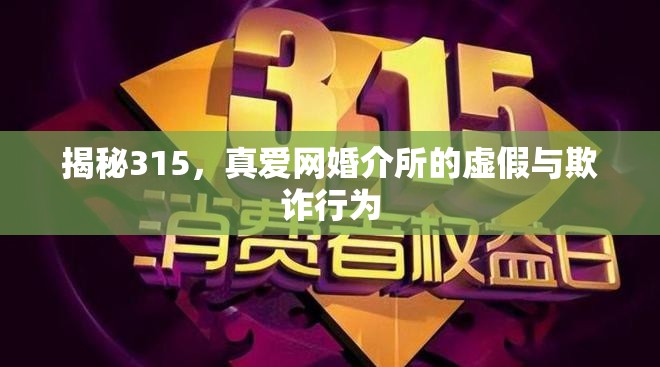 揭秘315，真愛網(wǎng)婚介所的虛假與欺詐行為