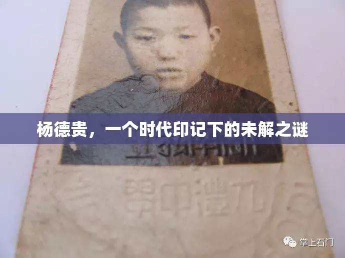 楊德貴，一個時代印記下的未解之謎