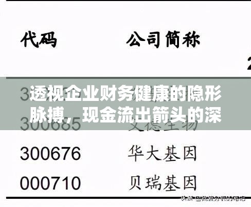 透視企業(yè)財務健康的隱形脈搏，現(xiàn)金流出箭頭的深層解讀