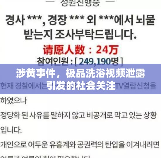 涉黃事件，極品洗浴視頻泄露引發(fā)的社會關(guān)注