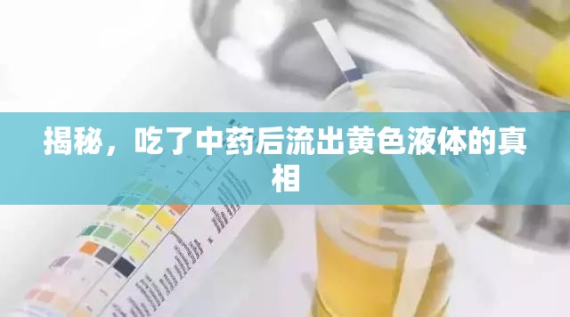 揭秘，吃了中藥后流出黃色液體的真相