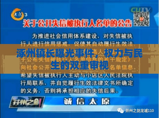 涿州鎮(zhèn)長曝光事件，權(quán)力與民生的雙重審視