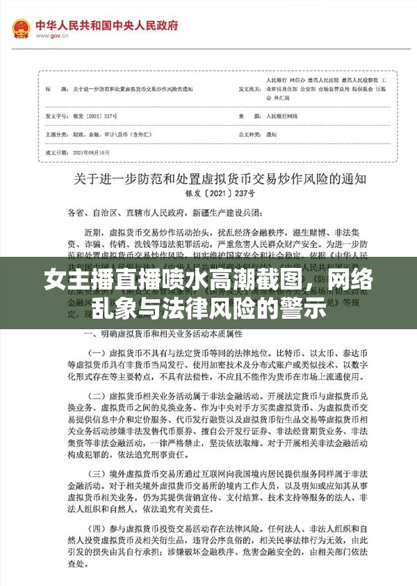 女主播直播噴水高潮截圖，網(wǎng)絡(luò)亂象與法律風(fēng)險(xiǎn)的警示