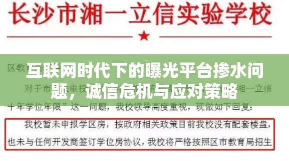 互聯(lián)網(wǎng)時(shí)代下的曝光平臺(tái)摻水問(wèn)題，誠(chéng)信危機(jī)與應(yīng)對(duì)策略