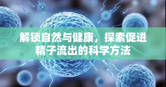 解鎖自然與健康，探索促進(jìn)精子流出的科學(xué)方法