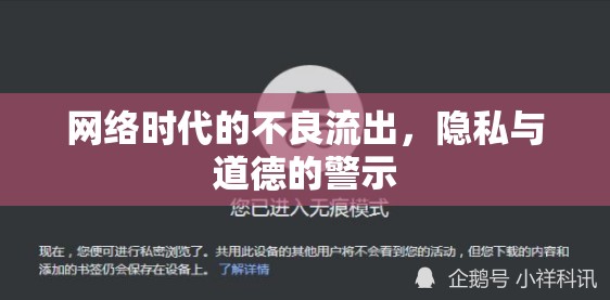 網(wǎng)絡(luò)時(shí)代的不良流出，隱私與道德的警示