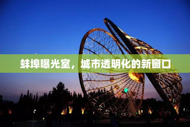 蚌埠曝光室，城市透明化的新窗口