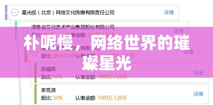 樸呢慢，網(wǎng)絡世界的璀璨星光