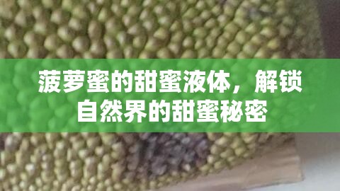 菠蘿蜜的甜蜜液體，解鎖自然界的甜蜜秘密