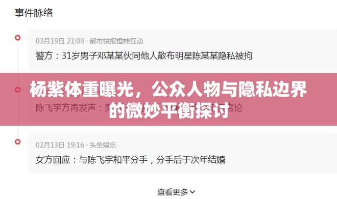 楊紫體重曝光，公眾人物與隱私邊界的微妙平衡探討