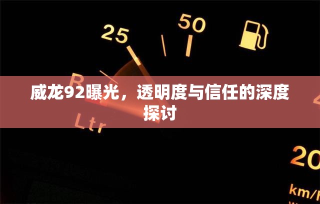 威龍92曝光，透明度與信任的深度探討