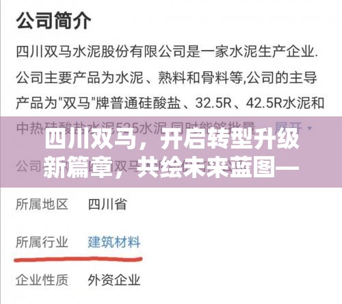 四川雙馬，開啟轉(zhuǎn)型升級新篇章，共繪未來藍圖——最新動態(tài)與戰(zhàn)略展望