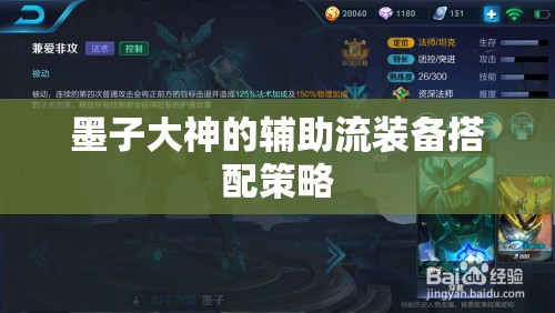 墨子大神的輔助流裝備搭配策略