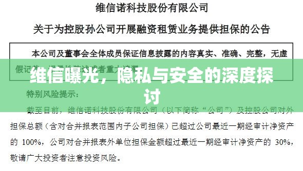 維信曝光，隱私與安全的深度探討