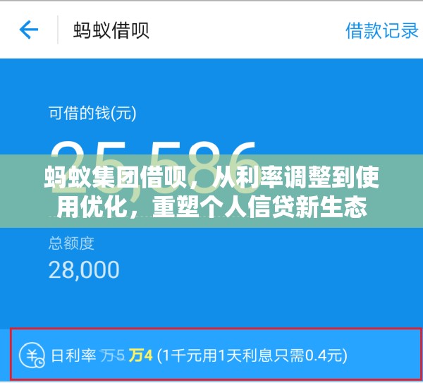 螞蟻集團(tuán)借唄，從利率調(diào)整到使用優(yōu)化，重塑個人信貸新生態(tài)