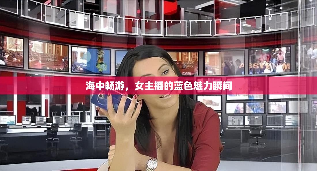 海中暢游，女主播的藍色魅力瞬間