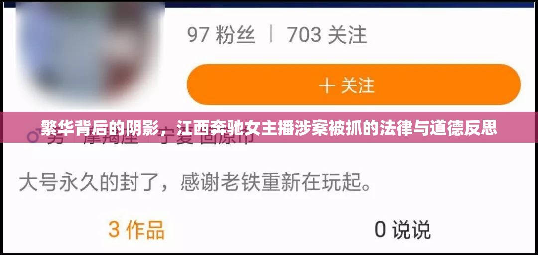 繁華背后的陰影，江西奔馳女主播涉案被抓的法律與道德反思