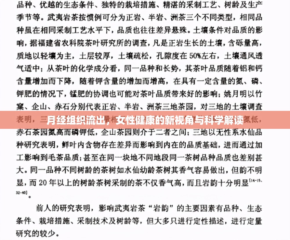 月經(jīng)組織流出，女性健康的新視角與科學(xué)解讀