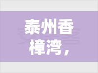 泰州香樟灣，城市綠洲的最新蛻變與未來展望