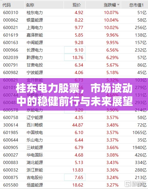 桂東電力股票，市場波動中的穩(wěn)健前行與未來展望