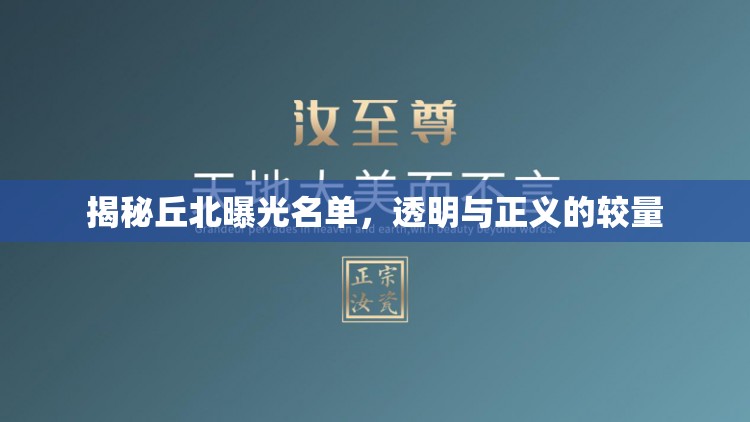 揭秘丘北曝光名單，透明與正義的較量