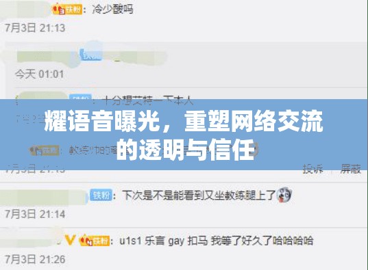 耀語音曝光，重塑網(wǎng)絡(luò)交流的透明與信任