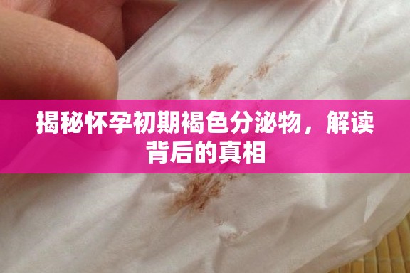 揭秘懷孕初期褐色分泌物，解讀背后的真相