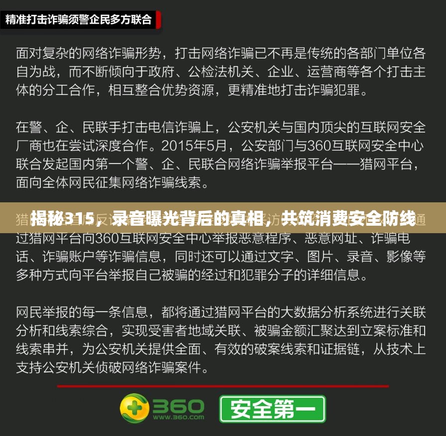 揭秘315，錄音曝光背后的真相，共筑消費(fèi)安全防線