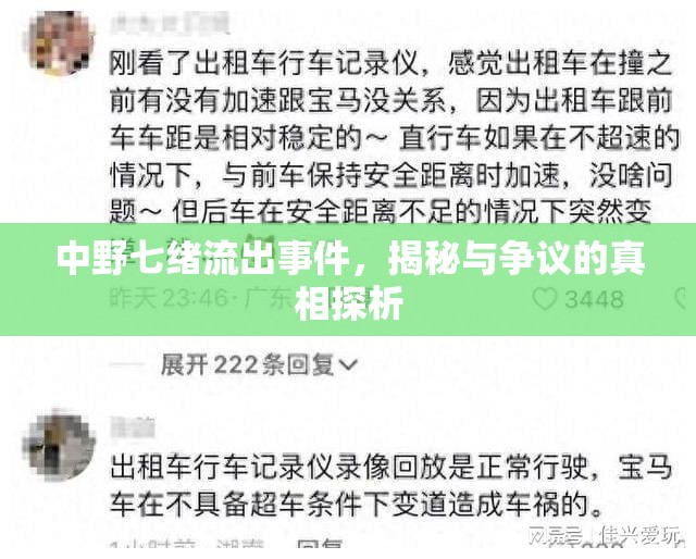 中野七緒流出事件，揭秘與爭議的真相探析