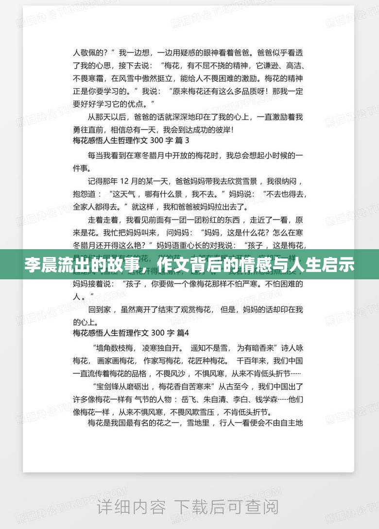 李晨流出的故事，作文背后的情感與人生啟示