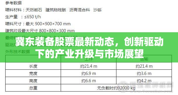冀東裝備股票最新動態(tài)，創(chuàng)新驅(qū)動下的產(chǎn)業(yè)升級與市場展望