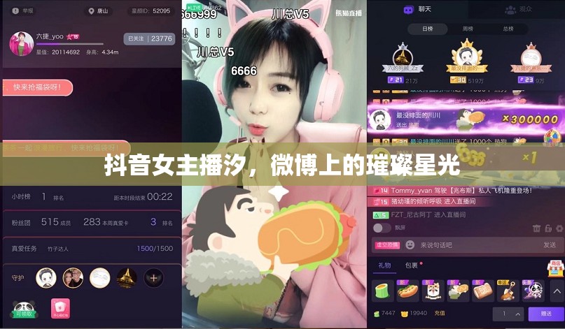 抖音女主播汐，微博上的璀璨星光