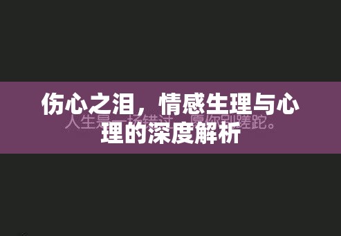 傷心之淚，情感生理與心理的深度解析