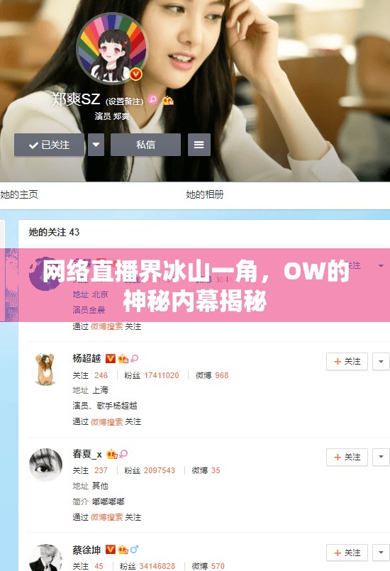 網(wǎng)絡(luò)直播界冰山一角，OW的神秘內(nèi)幕揭秘