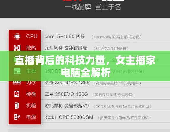直播背后的科技力量，女主播家電腦全解析
