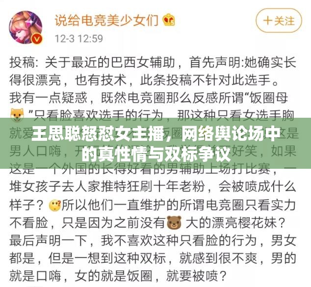 王思聰怒懟女主播，網(wǎng)絡(luò)輿論場(chǎng)中的真性情與雙標(biāo)爭(zhēng)議