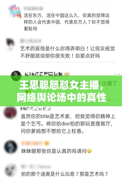 王思聰怒懟女主播，網(wǎng)絡(luò)輿論場(chǎng)中的真性情與雙標(biāo)爭(zhēng)議