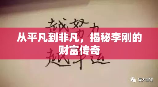 從平凡到非凡，揭秘李剛的財富傳奇