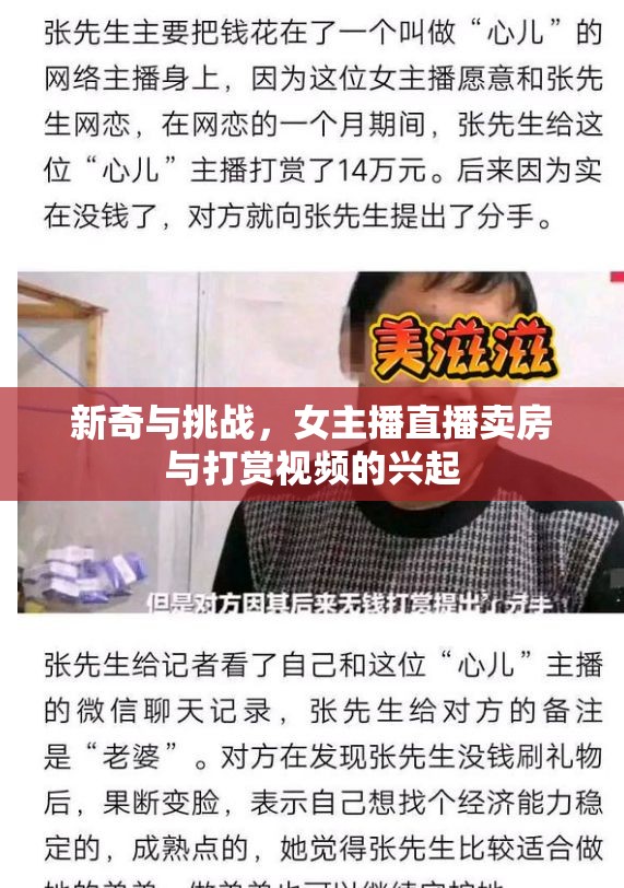 新奇與挑戰(zhàn)，女主播直播賣房與打賞視頻的興起