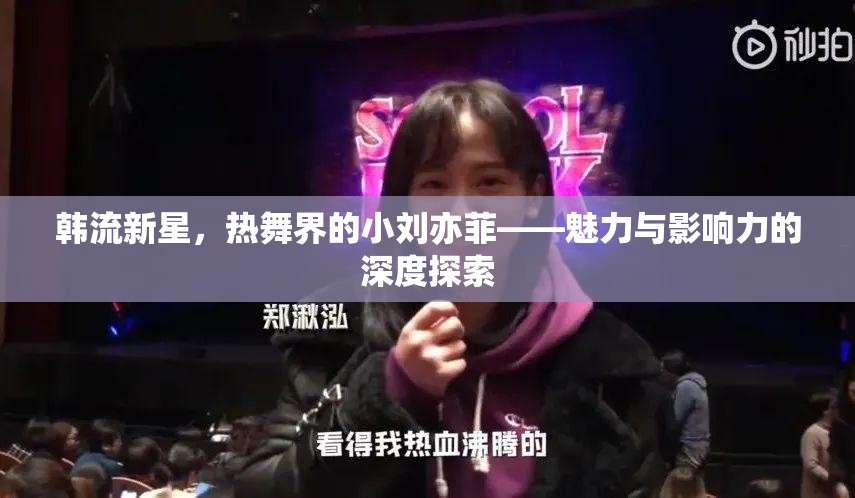 韓流新星，熱舞界的小劉亦菲——魅力與影響力的深度探索