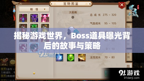 揭秘游戲世界，Boss道具曝光背后的故事與策略
