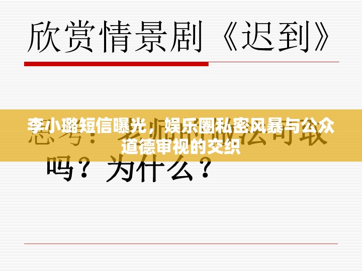 李小璐短信曝光，娛樂圈私密風(fēng)暴與公眾道德審視的交織
